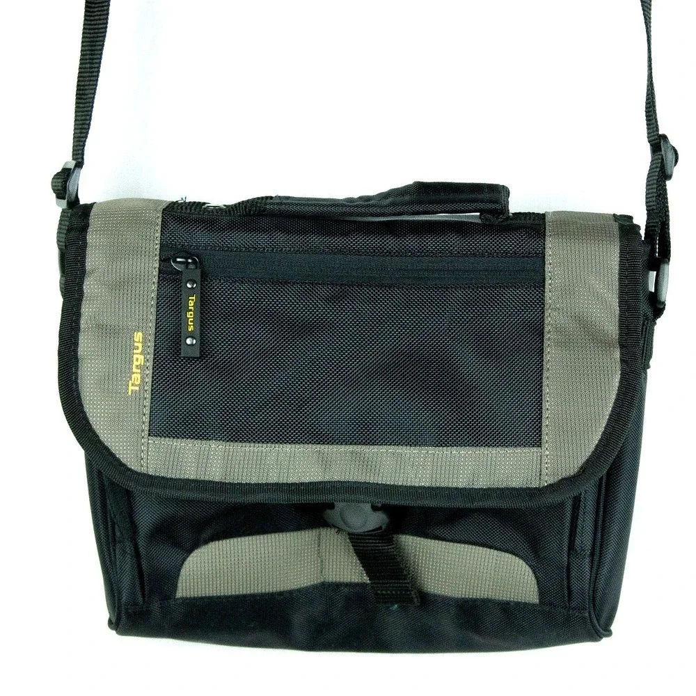 Targus Messenger Bag Black Grey Padded Laptop Shoulder Tech Travel Bag